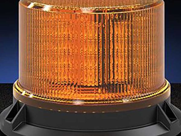 Elite Large Hard Mount Class-1 Amber Beacon Front View with Dark Background