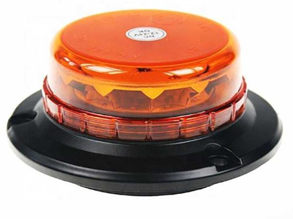 Elite Slim Line Round Amber LED Beacon Full View