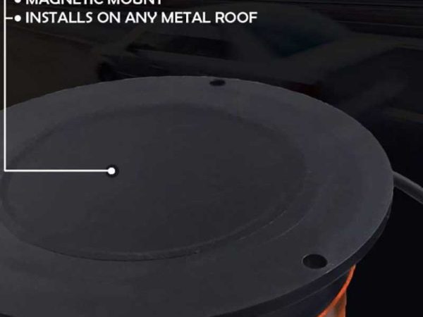 Elite Mini Amber LED Beacon Easy Installation, Magnetic Mount, Installs on any metal roof