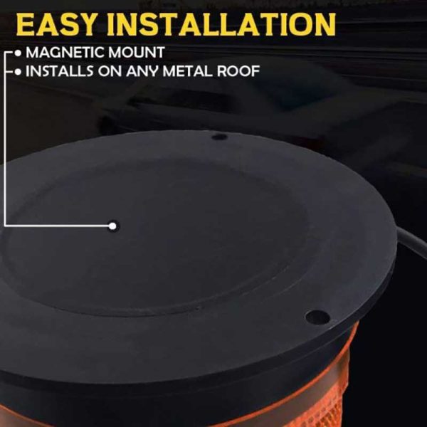 Elite Mini Amber LED Beacon Easy Installation, Magnetic Mount, Installs on any metal roof