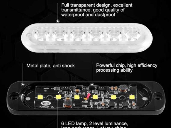 Elite 6 LED Slim Line Flashing Amber Lights - Image 3