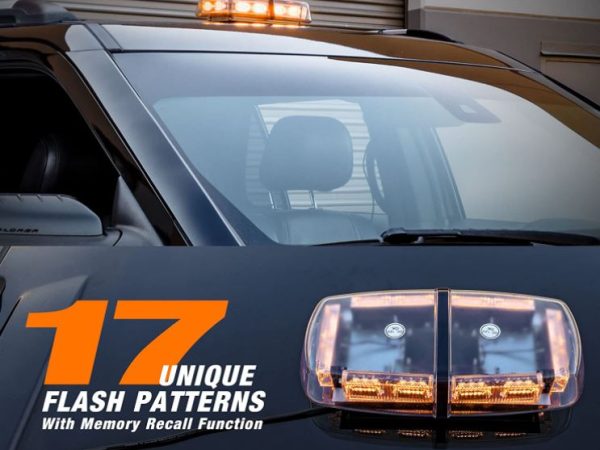 Elite High Brightness Low Profile LED Beacon Amber 17 Unique Flash Patterns