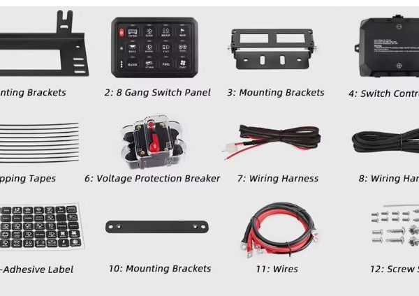 Bluetooth 8 Gang Switch Panel 12V 24V Truck Marine Boat Car SUV Universal Off Road Lights LED Switch Panel 12V - Image 9