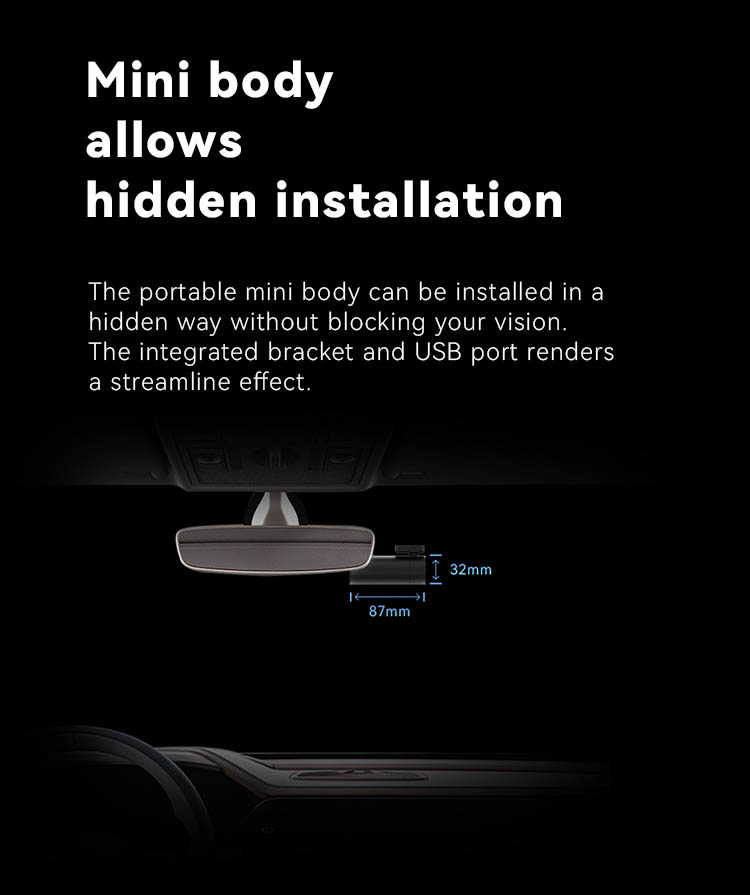 Mini body allows hidden installation.