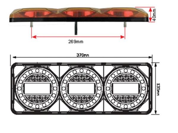 CL-2399  LED Stop/Tail/Indicator/Reflector/Reverse  Light 3 Lamp Combination 12VOLT (PAIR) - Image 4
