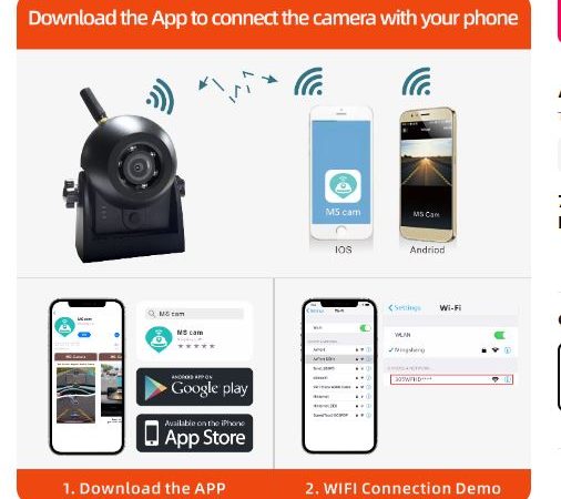 C-305WFHD  WiFi Reversing Camera with recharge battery - Image 5