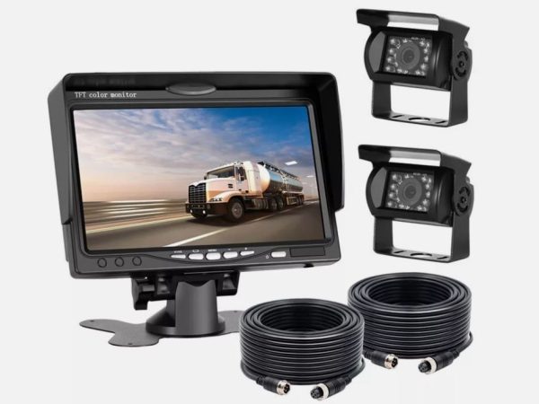 Complete System: 7” Dash Mount Monitor, 2x Night Vision CCD Cameras, 2x 10m Cables - Image 3