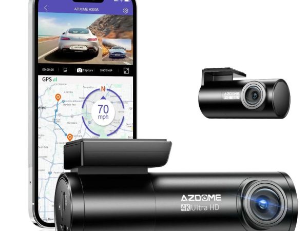 AZDOME M300S 4K+1080P Dual Dash Cam WiFi 6 GPS Front and Rear Parking Mode 64GB SD CARD + HARD WIRE KIT - Image 1