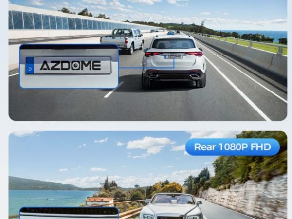 AZDOME M300S 4K+1080P Dual Dash Cam WiFi 6 GPS Front and Rear Parking Mode 64GB SD CARD + HARD WIRE KIT - Image 2