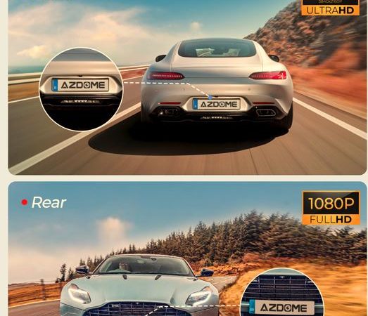 AZDOME M300S 4K+1080P Dual Dash Cam WiFi 6 GPS Front and Rear Parking Mode 64GB SD CARD + HARD WIRE KIT - Image 5