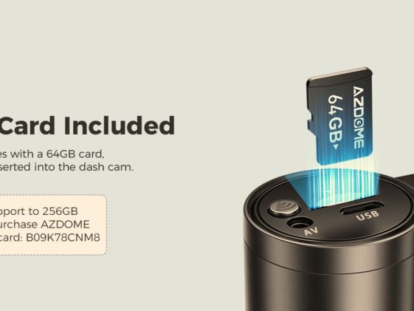 AZDOME M300S 4K+1080P Dual Dash Cam WiFi 6 GPS Front and Rear Parking Mode 64GB SD CARD + HARD WIRE KIT - Image 9